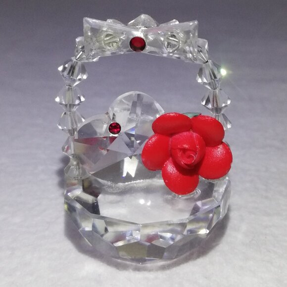 Swarovski Heart & Flower Basket for Valentines - Picture 1 of 4